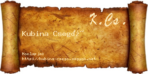 Kubina Csegő névjegykártya